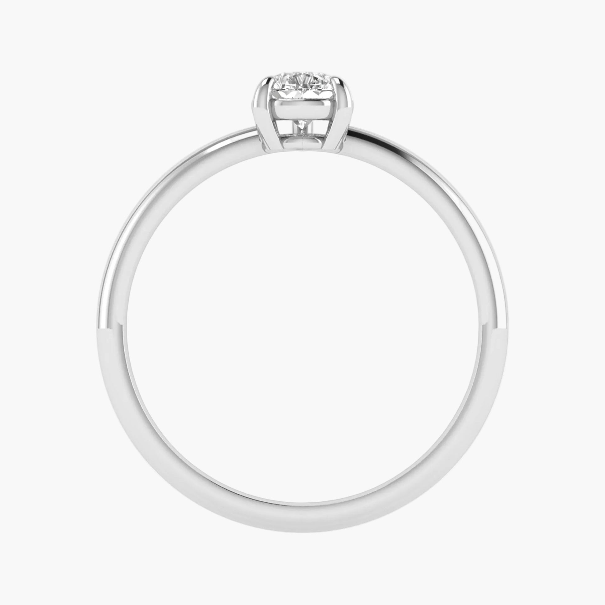 Silver ring with a diamond on a white background