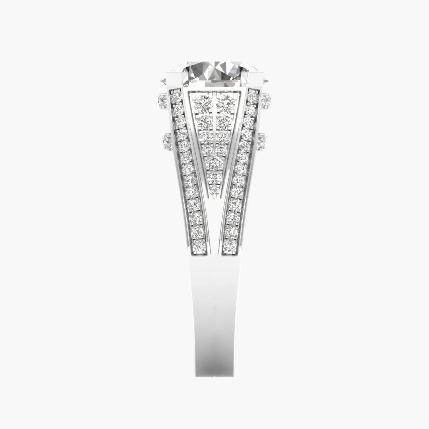 Diamond ring with a white background