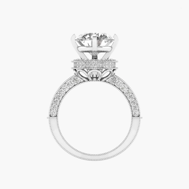 Diamond ring with a white background