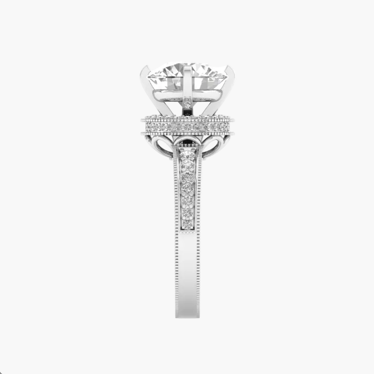 Diamond ring with a white background