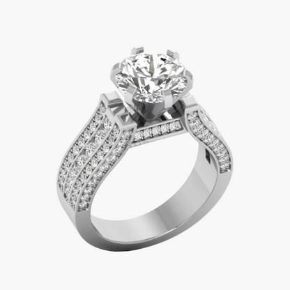 Diamond ring with a white background