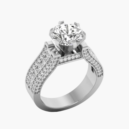 Diamond ring with a white background