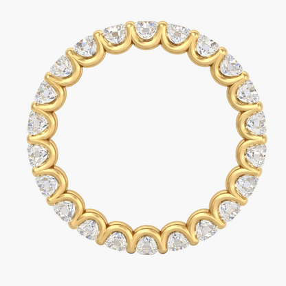 Gold ring with diamond accents on a white background