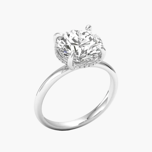 Diamond ring on a white background