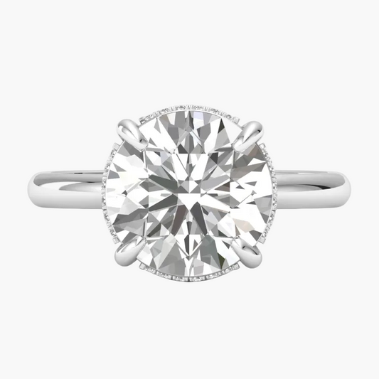 Diamond ring on a white background