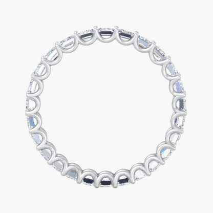 Silver ring with gemstones on a white background