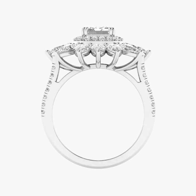 Diamond ring with a white background