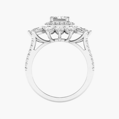 Diamond ring with a white background