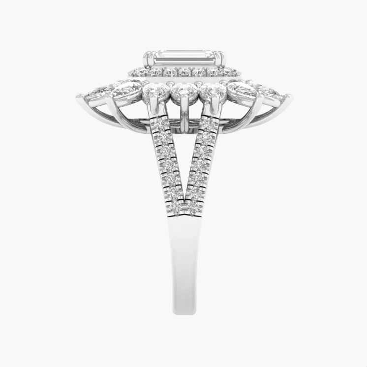 Diamond ring with a white background