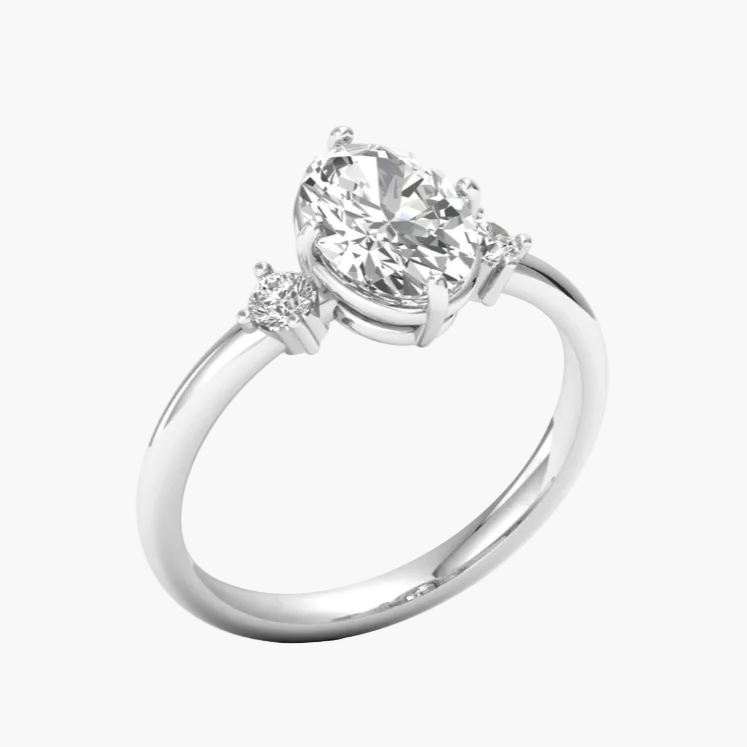 Diamond ring on a white background