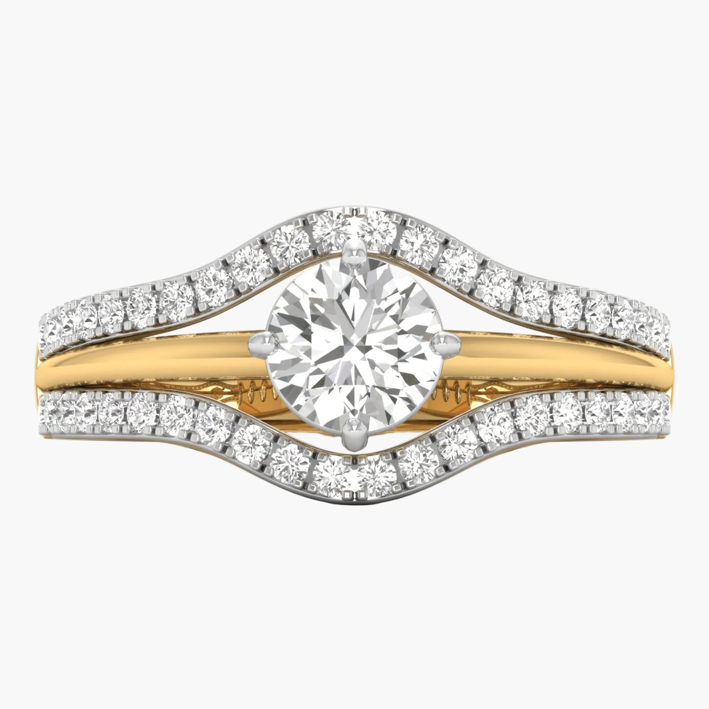 Two Bands Encircle Diamond Ring