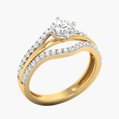Two Bands Encircle Diamond Ring
