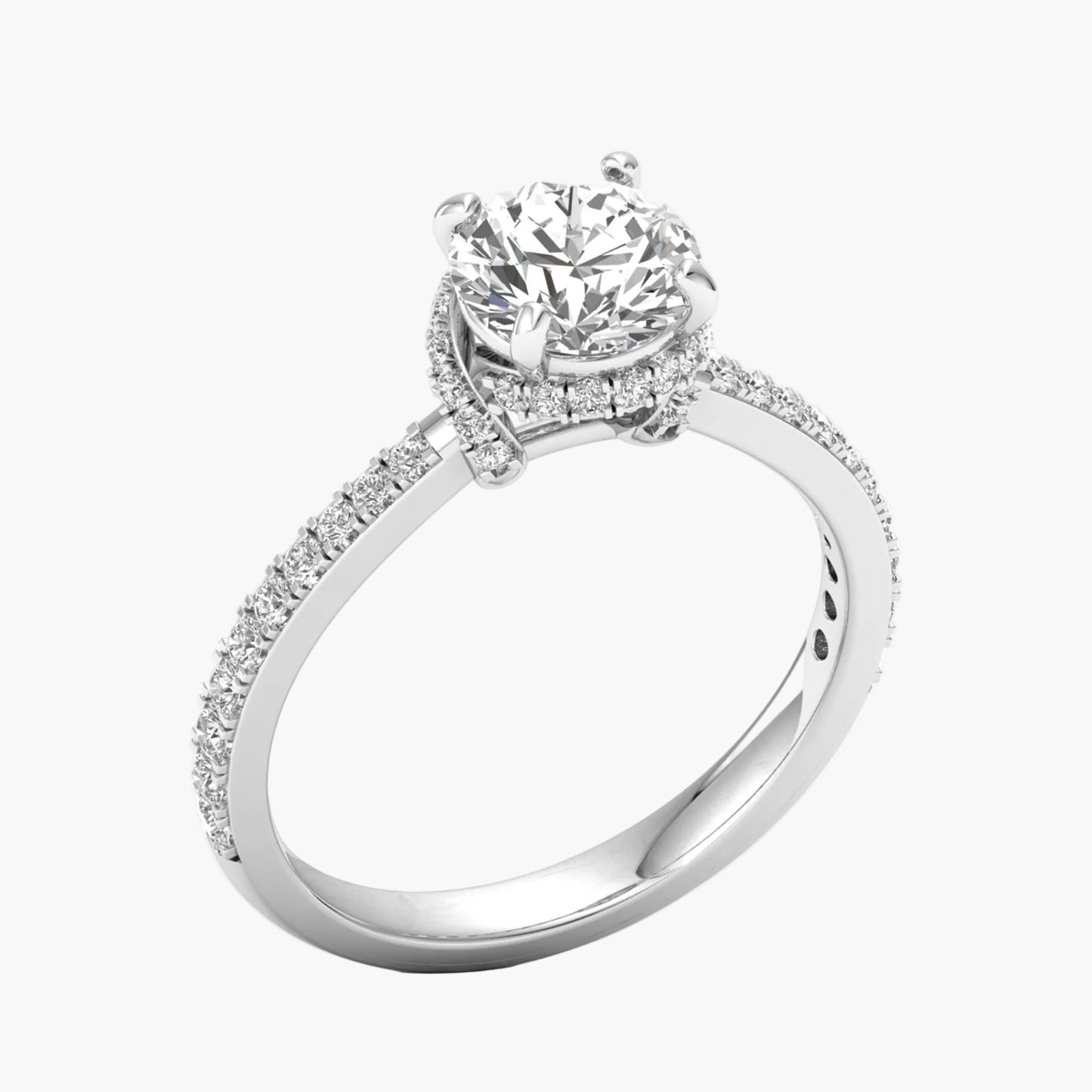 Diamond ring with a white background