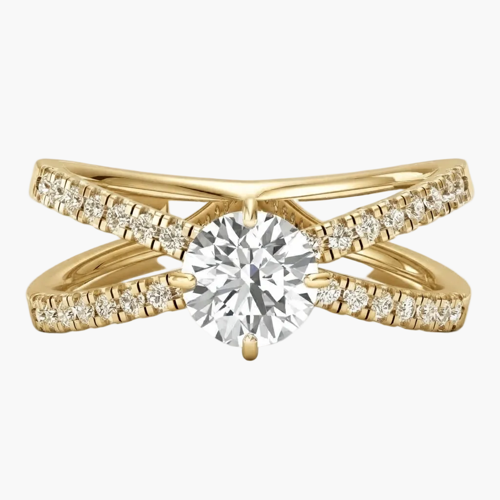 Modern Crossover Band Featuring a Brilliant Diamond Ring