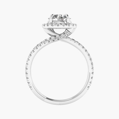 Diamond ring with a white background