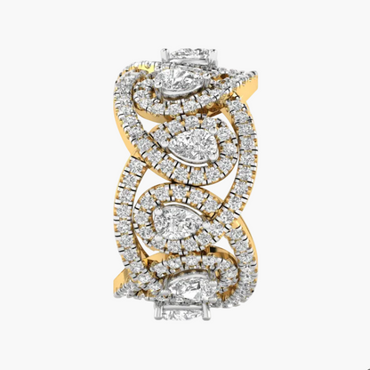 Gold and diamond bracelet on a white background