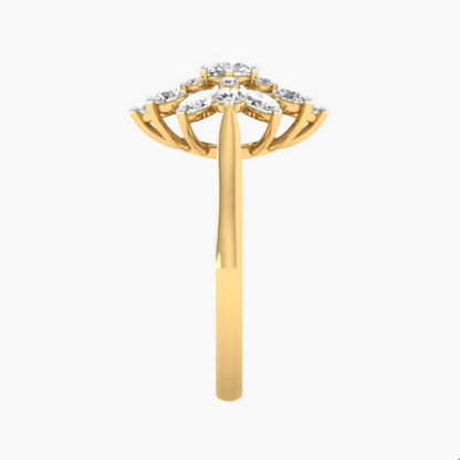 Gold hairbrush with decorative top on a white background