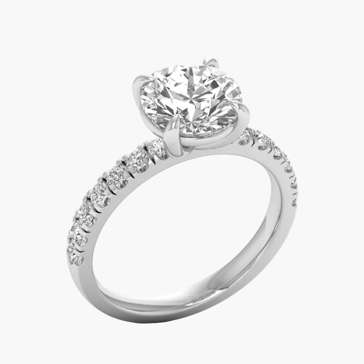 Diamond ring with a white background