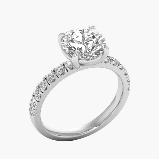 Diamond ring with a white background