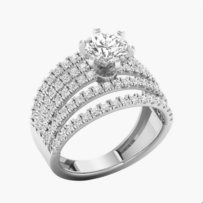 Diamond ring with a white background