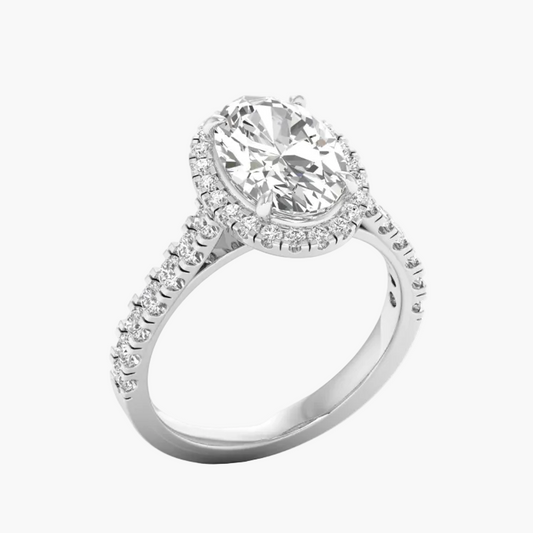 Diamond ring with a white background