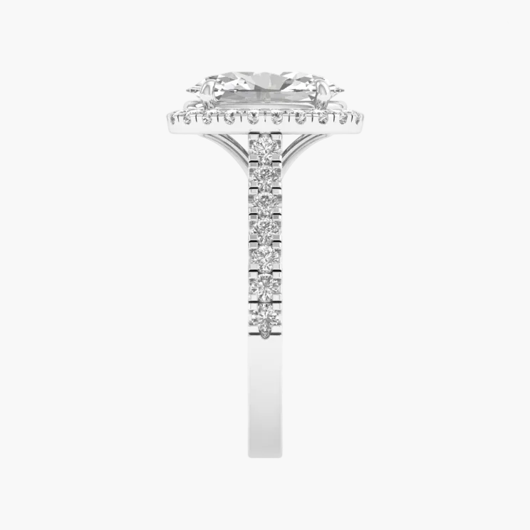 Diamond ring with a white background