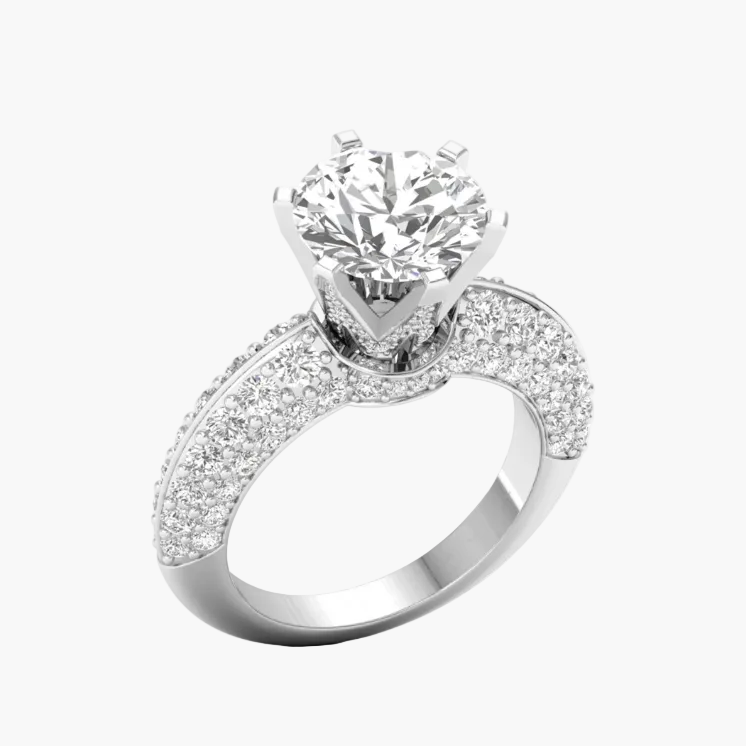 Diamond ring with a white background