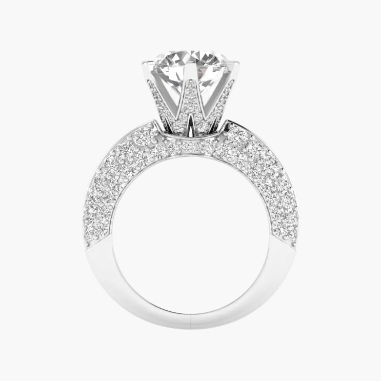 Diamond ring with a white background