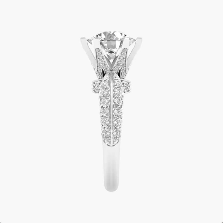 Diamond ring with a white background