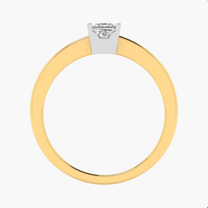 Gold ring with a silver band featuring 'Green Lab' branding on a white background