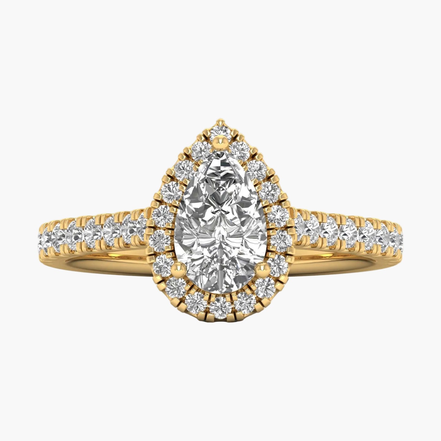 Pear Cut Halo Diamond Ring