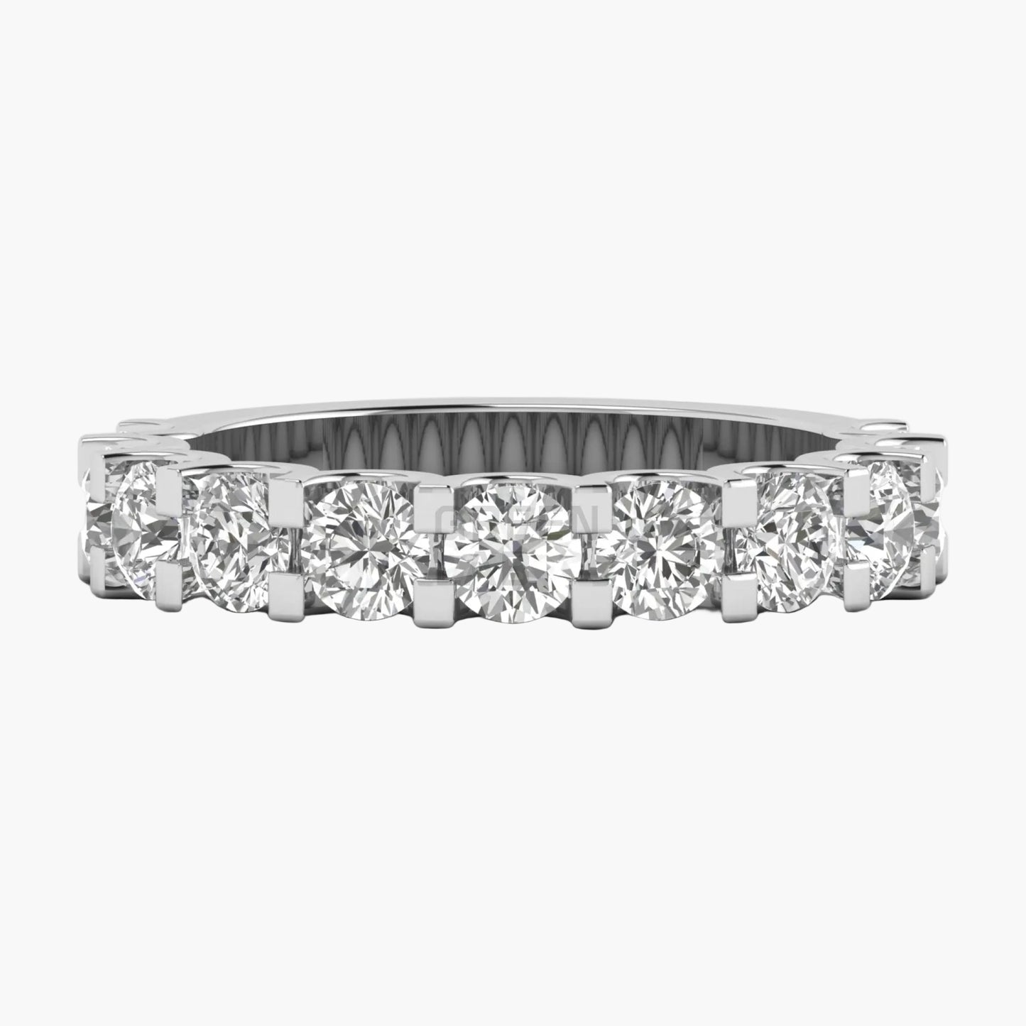 Diamond eternity ring on a white background