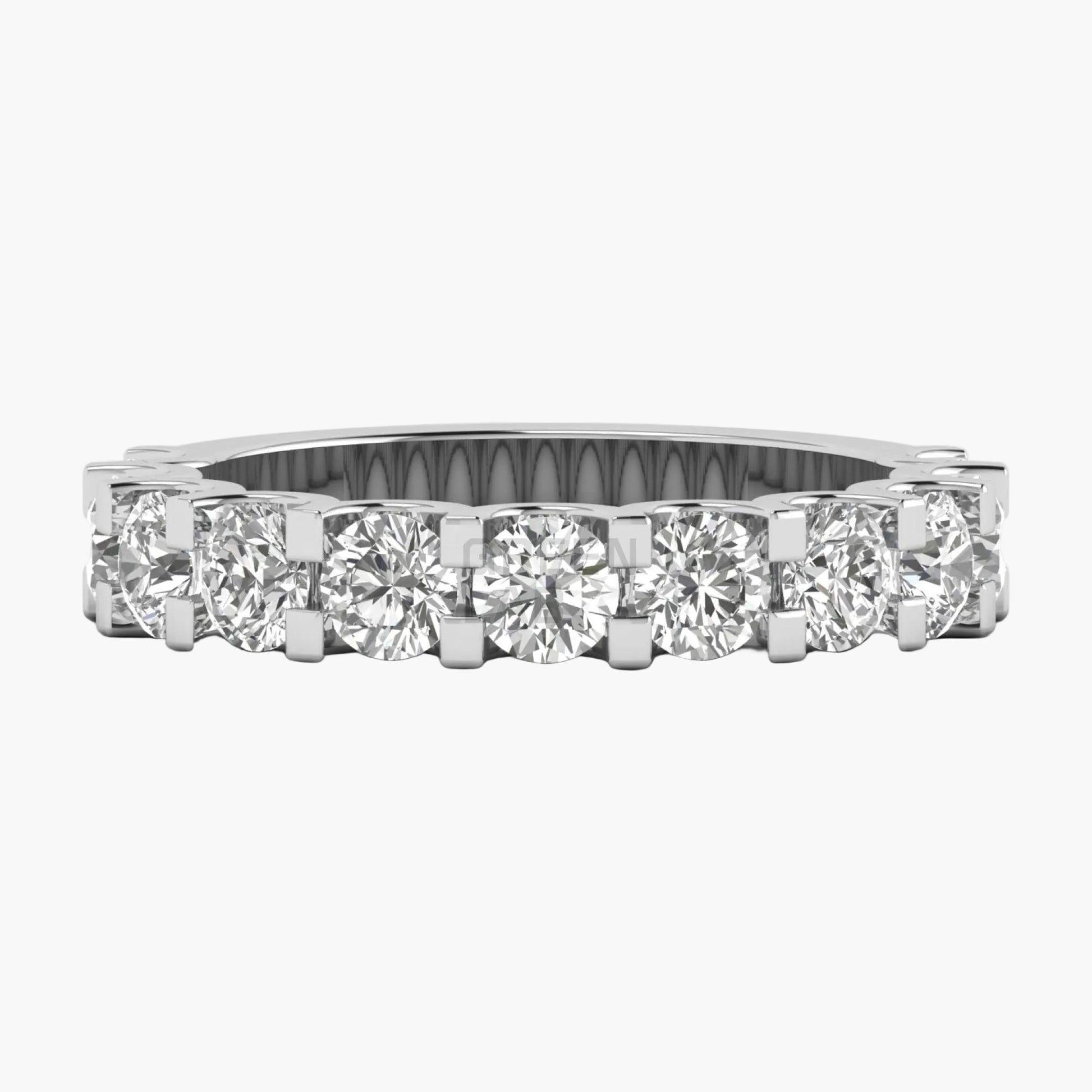 Diamond eternity ring on a white background