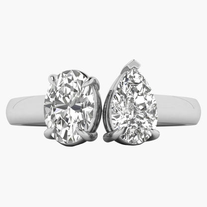 Pair of diamond earrings on a white background