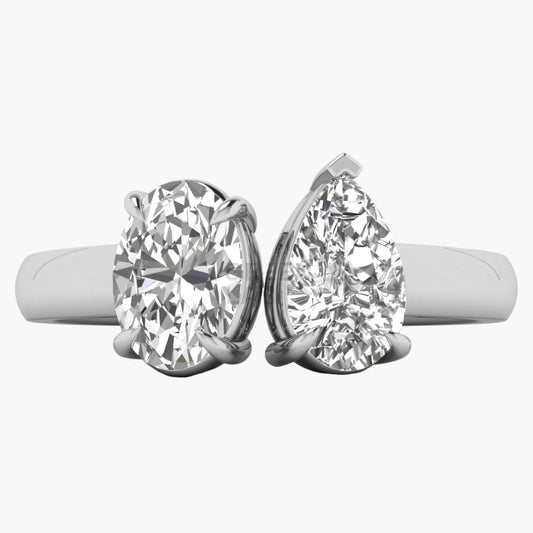 Pair of diamond earrings on a white background