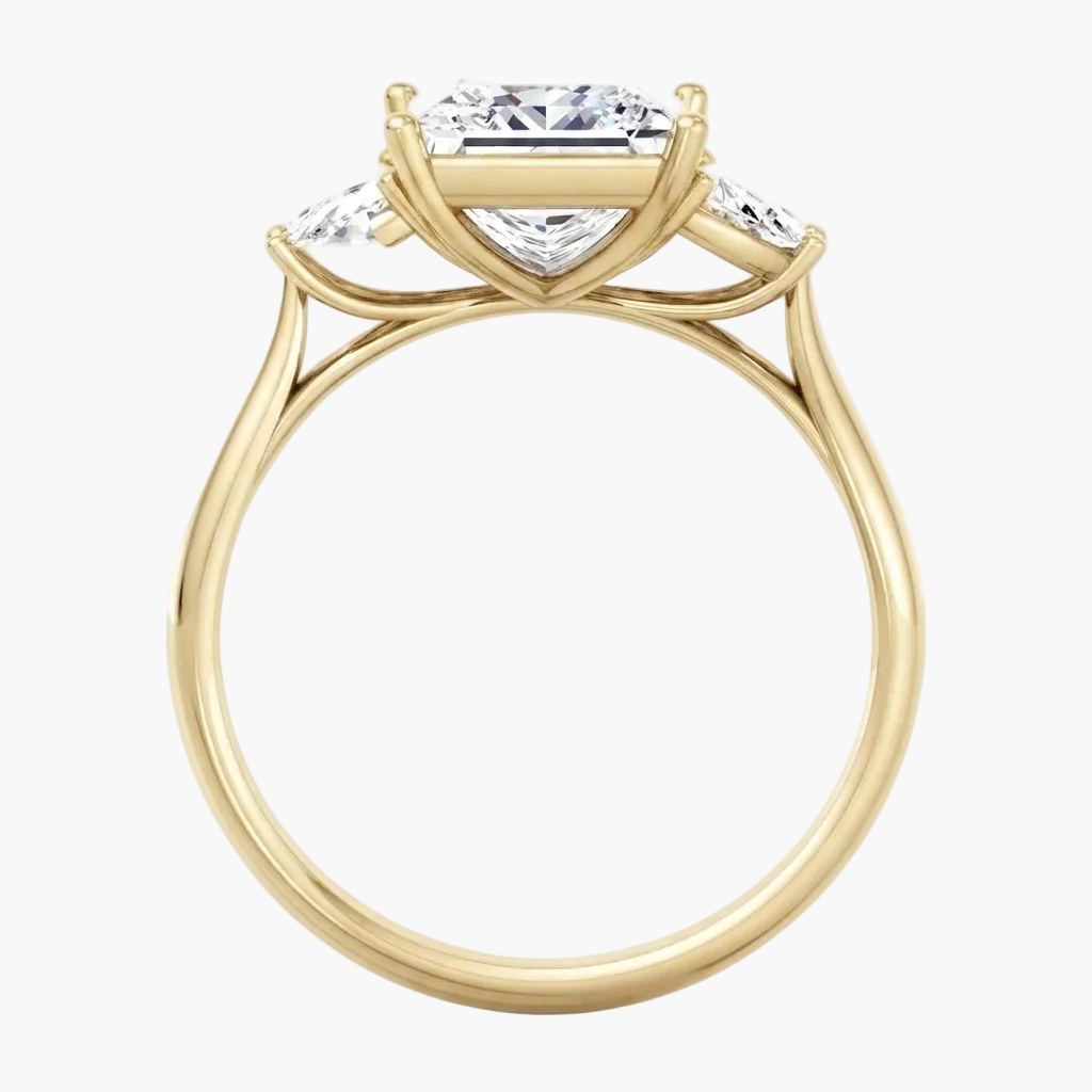 Radiant Trio Gold Engagement Diamond Ring