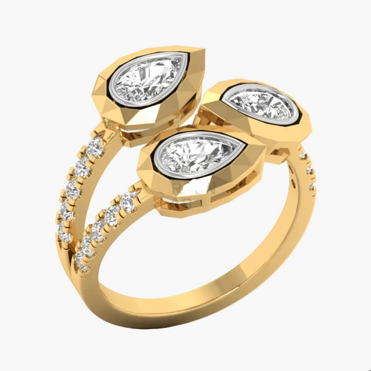 Contemporary Multi-Stone Bypass Diamond Ring