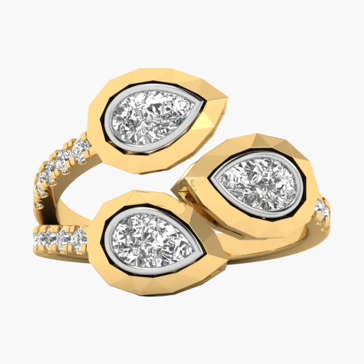Contemporary Multi-Stone Bypass Diamond Ring