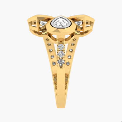 Contemporary Multi-Stone Bypass Diamond Ring