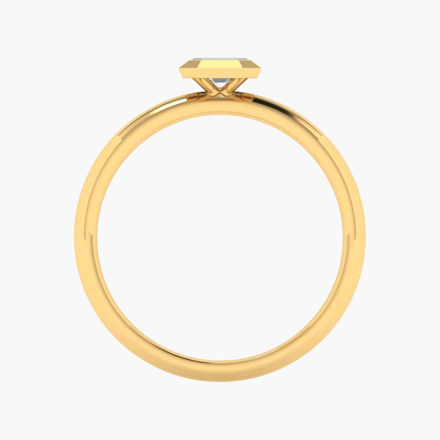 Gold ring with a diamond on a white background, featuring the brand 'Green Lab'.