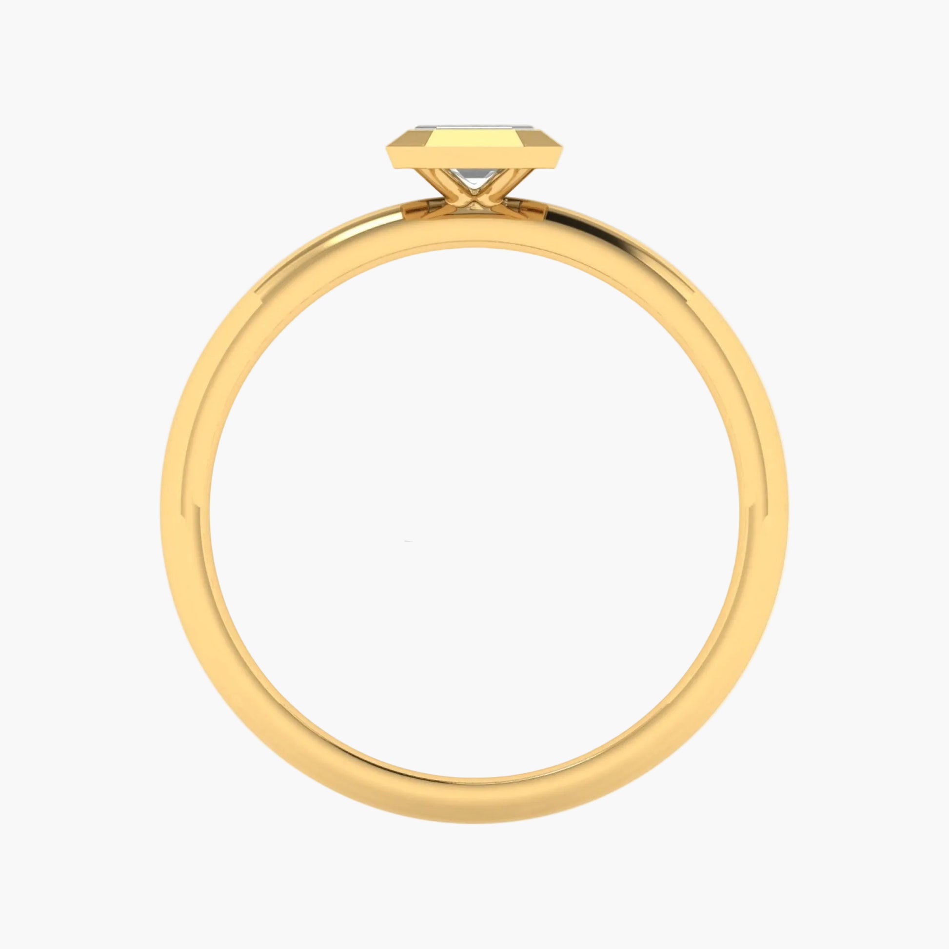 Gold ring with a diamond on a white background, featuring the brand 'Green Lab'.
