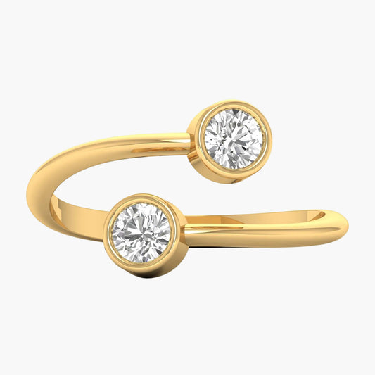 Double Stone Bezel Wrap Diamond Ring