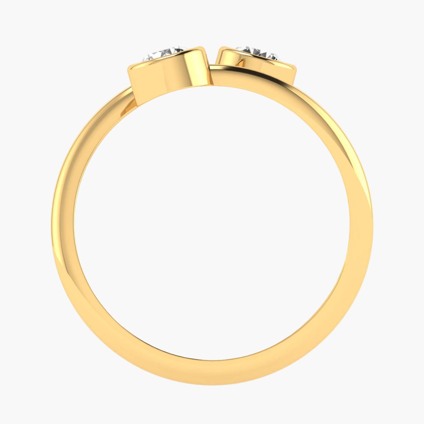 Double Stone Bezel Wrap Diamond Ring