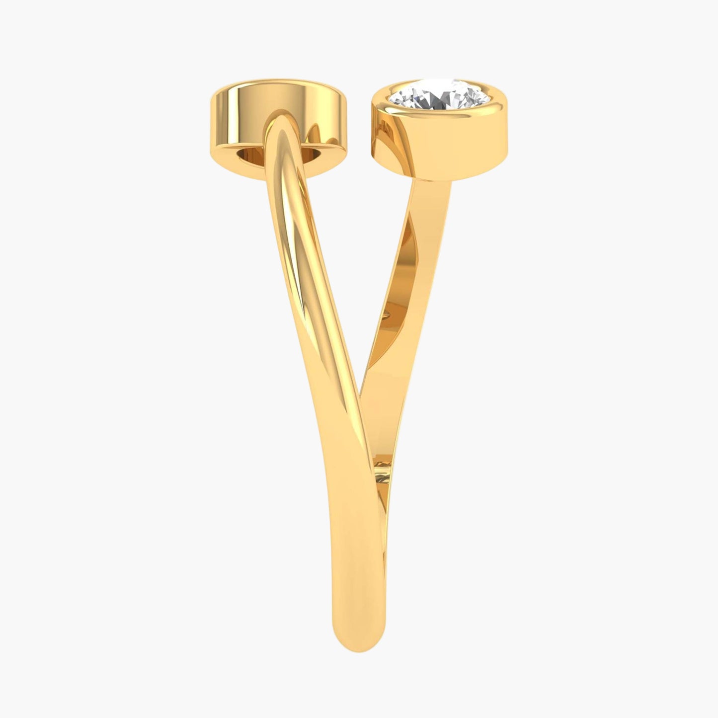 Double Stone Bezel Wrap Diamond Ring