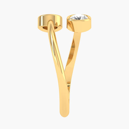 Double Stone Bezel Wrap Diamond Ring