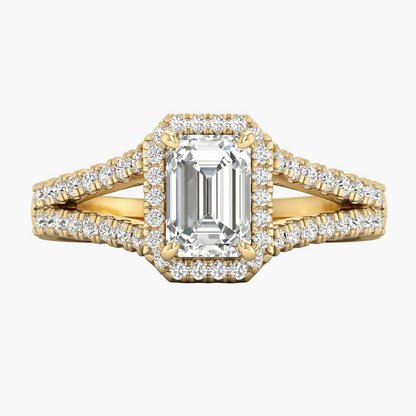 Halo Engagement Split-Shank Diamond Ring