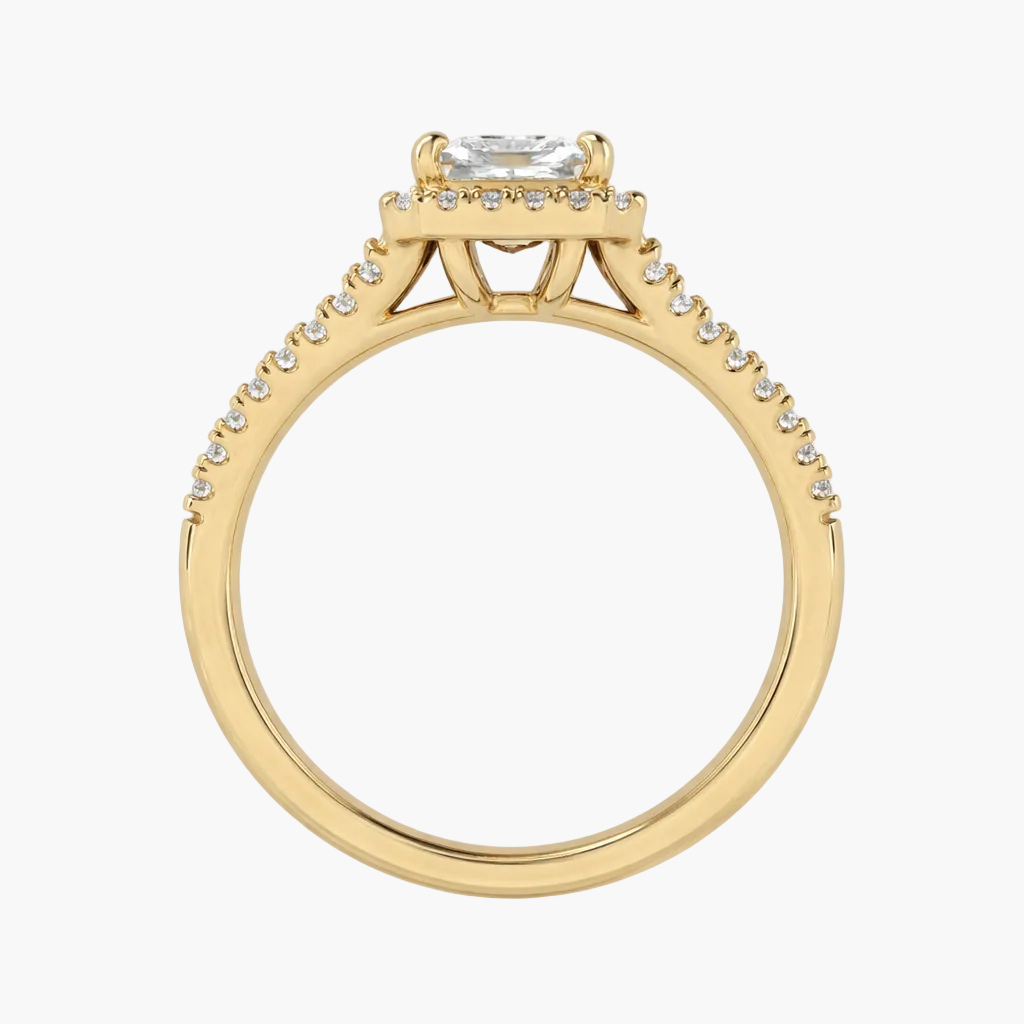 Halo Engagement Split-Shank Diamond Ring