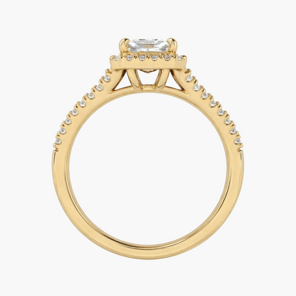 Halo Engagement Split-Shank Diamond Ring