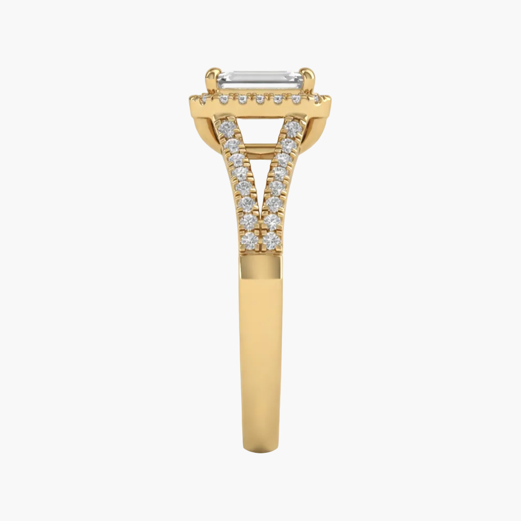 Halo Engagement Split-Shank Diamond Ring