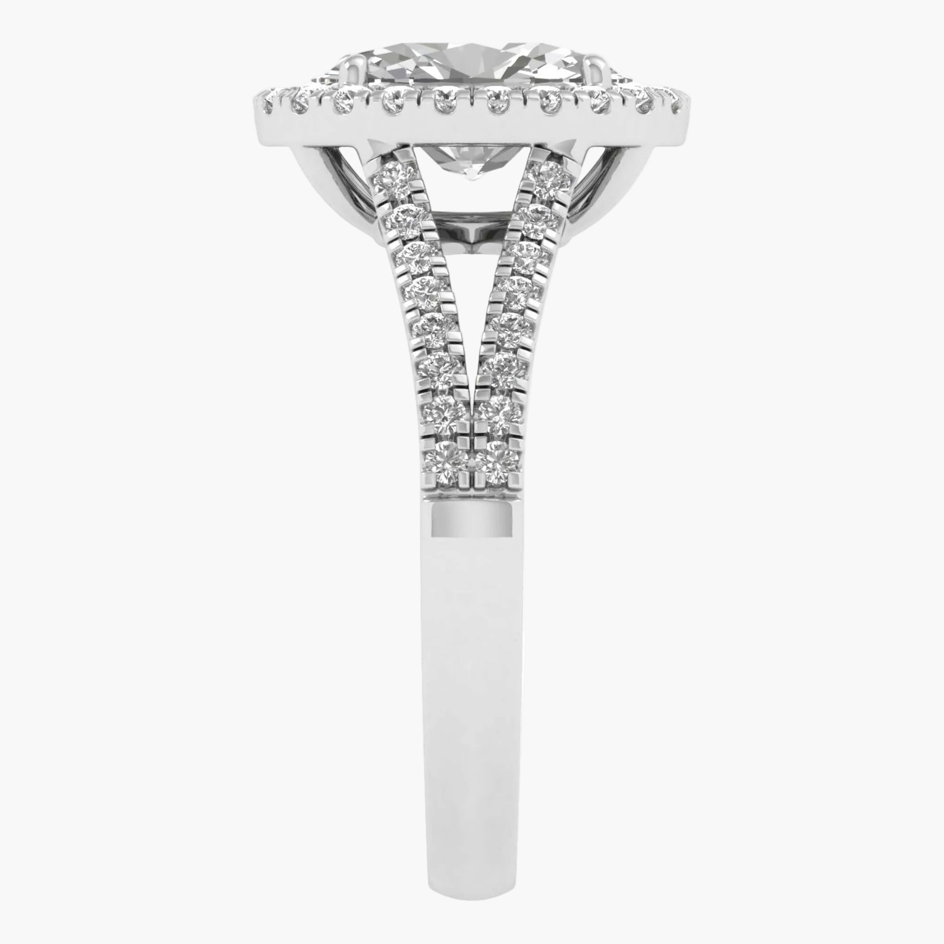 Diamond ring with a white background